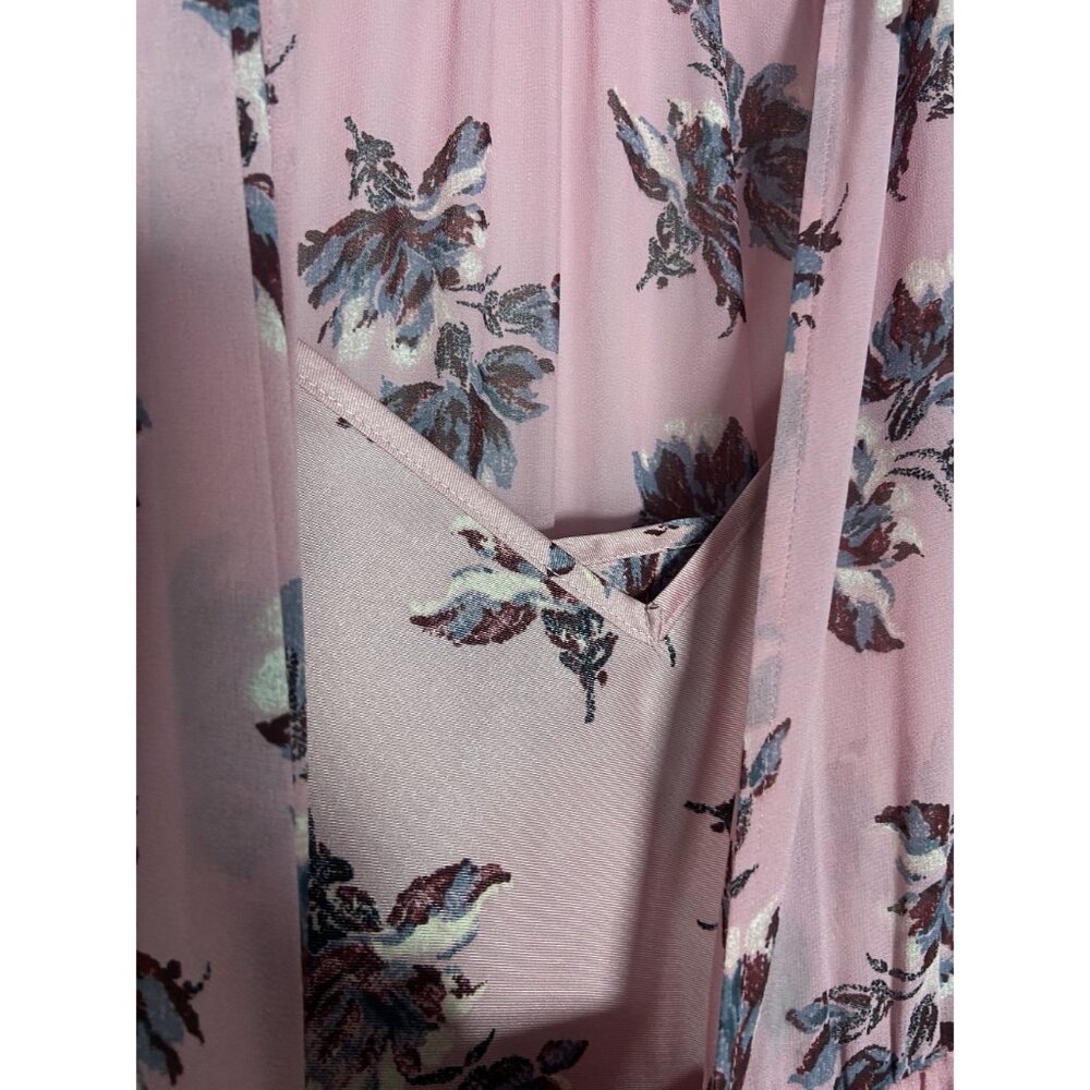 Cinq À Sept Women Sz 6 Tiered Ruffle Pink Floral Dress Billowy Long Sleeves $395 - Picture 12 of 16
